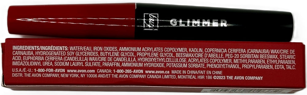 AVON Glimmer Mascara desmaquillable con agua negro intenso, caja de presentación