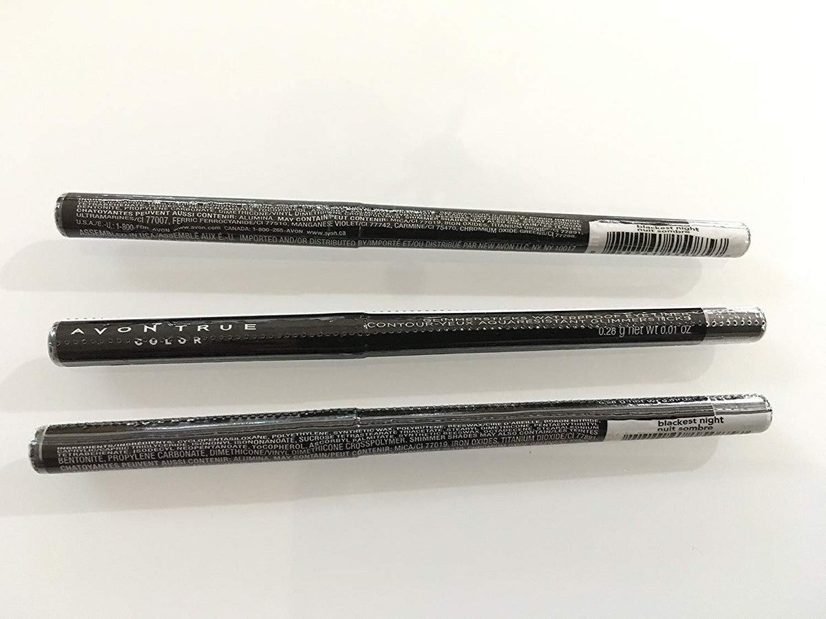 Delineador Avon Glimmersticks a prueba de agua Blackest Night para un delineado duradero.