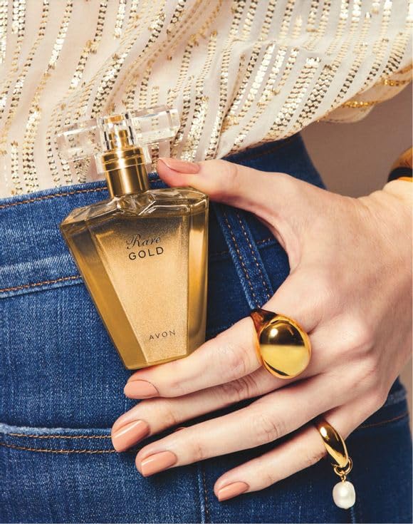 AVON Rare Gold: tapa dorada añade brillo y toque premium.