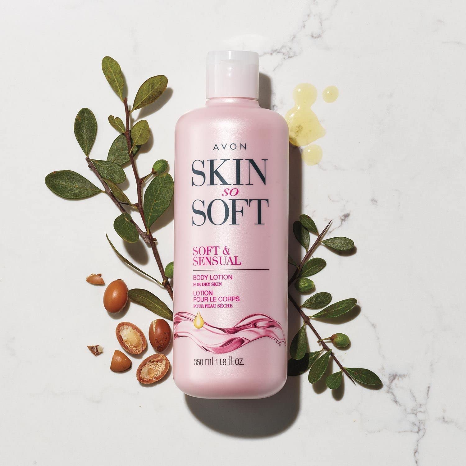 Skin So Soft crema corporal argán, textura ultra sedosa para piel suave.