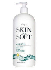 Lotion corporelle Avon Skin So Soft Original en flacon pompe 1L, hydratation durable pour peau normale à sèche