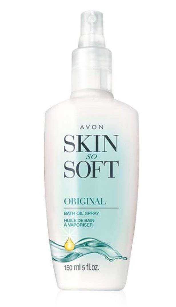 Avon Skin So Soft Original con bomba, aceite de baño para piel suave e hidratada.