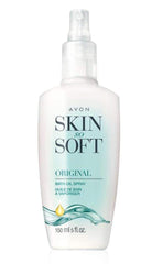 Avon Skin So Soft Original con bomba, aceite de baño para piel suave e hidratada.