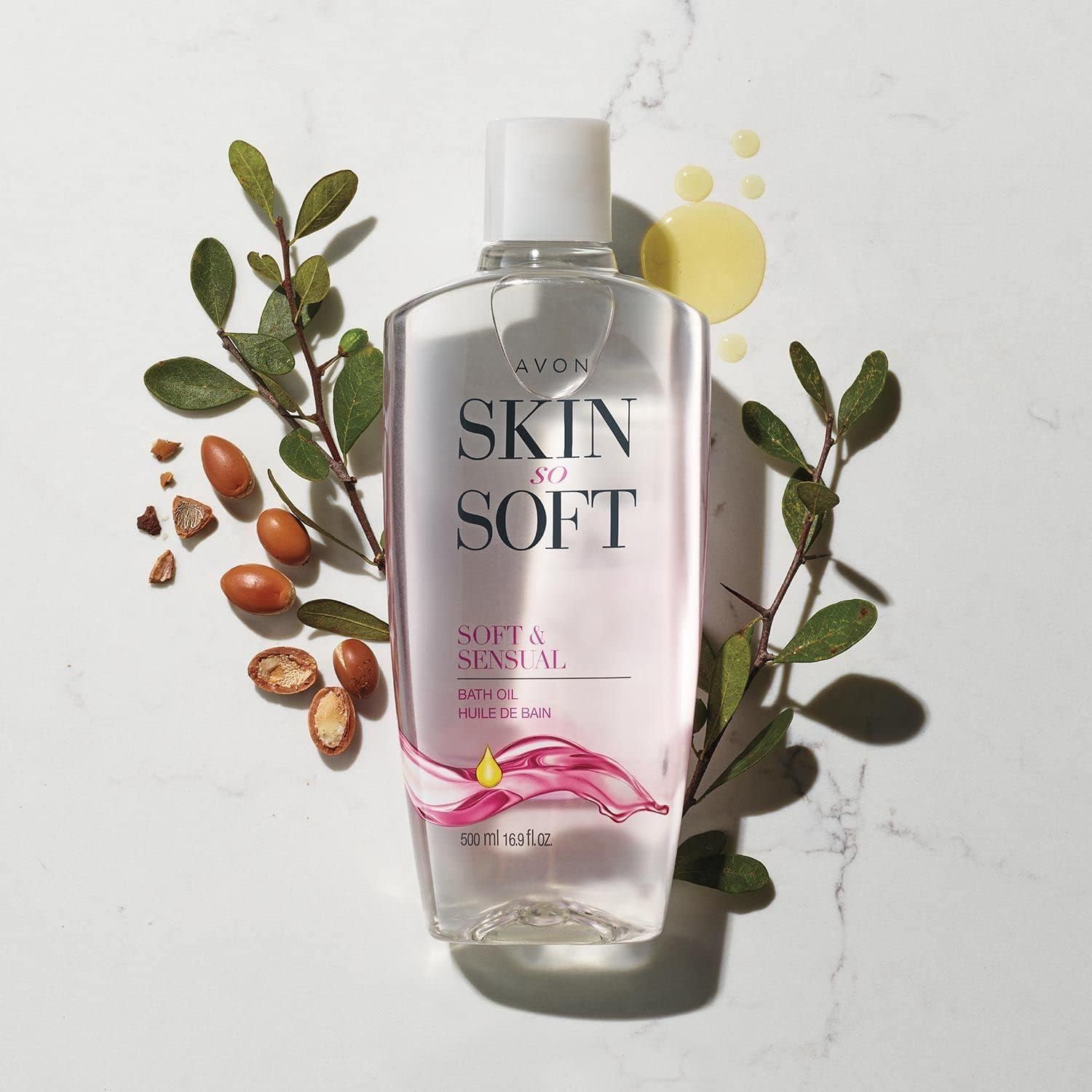Avon Skin So Soft Soft & Sensual Bath Oil glows after shower application