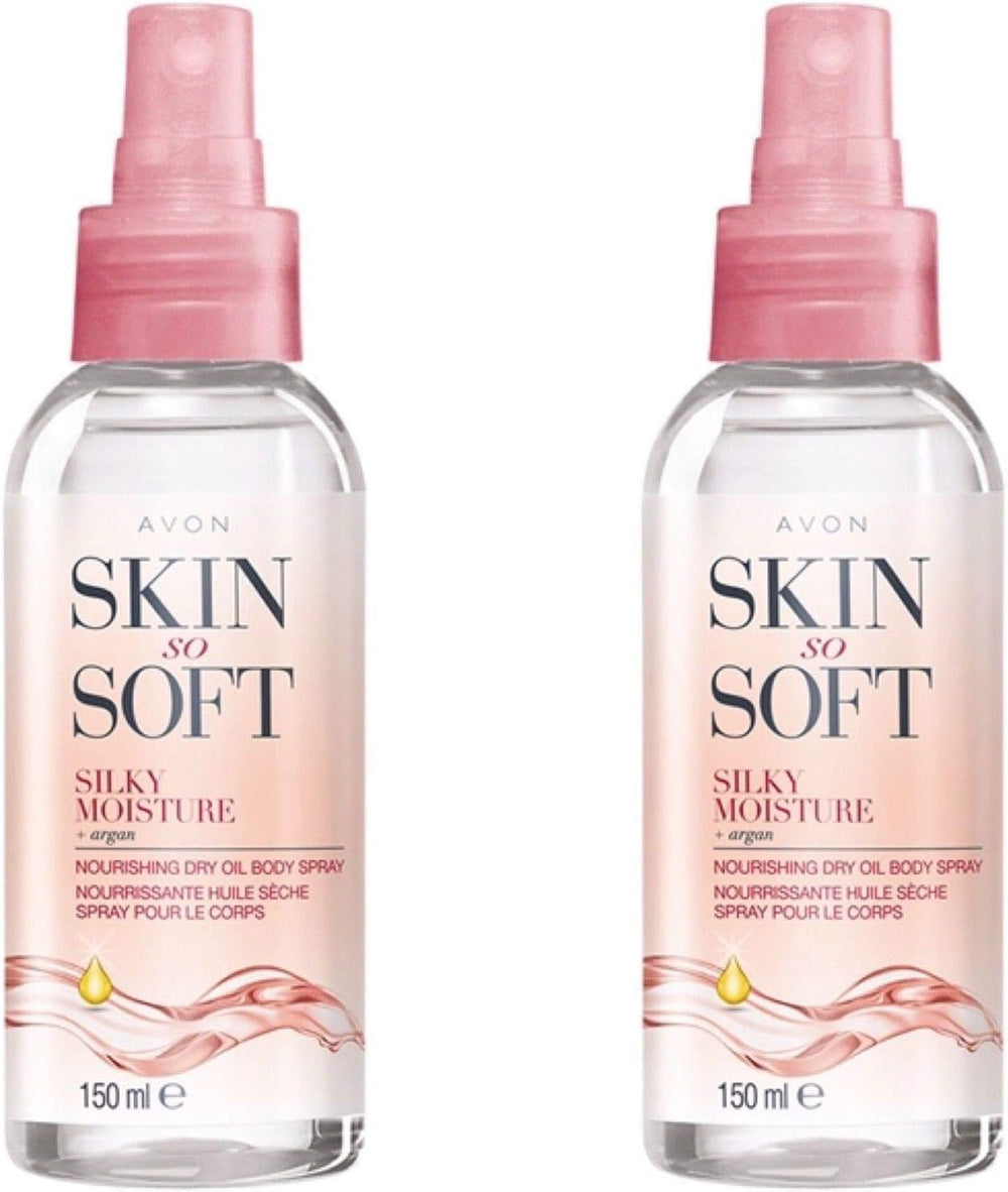 AVON SKIN SO SOFT botella de 150 ml, dos unidades, para hidratación diaria sin grasa.