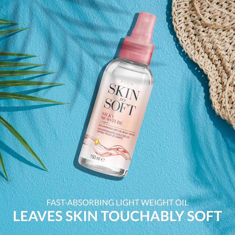 AVON SKIN SO SOFT textura ligera y no grasa para uso diario.