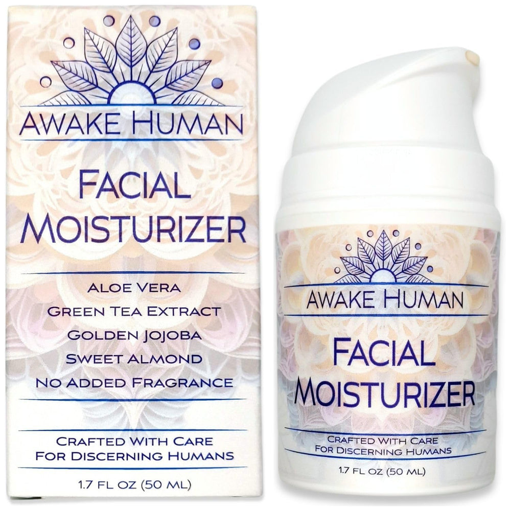 Awake Human crema facial con aloe vera y té verde para piel seca