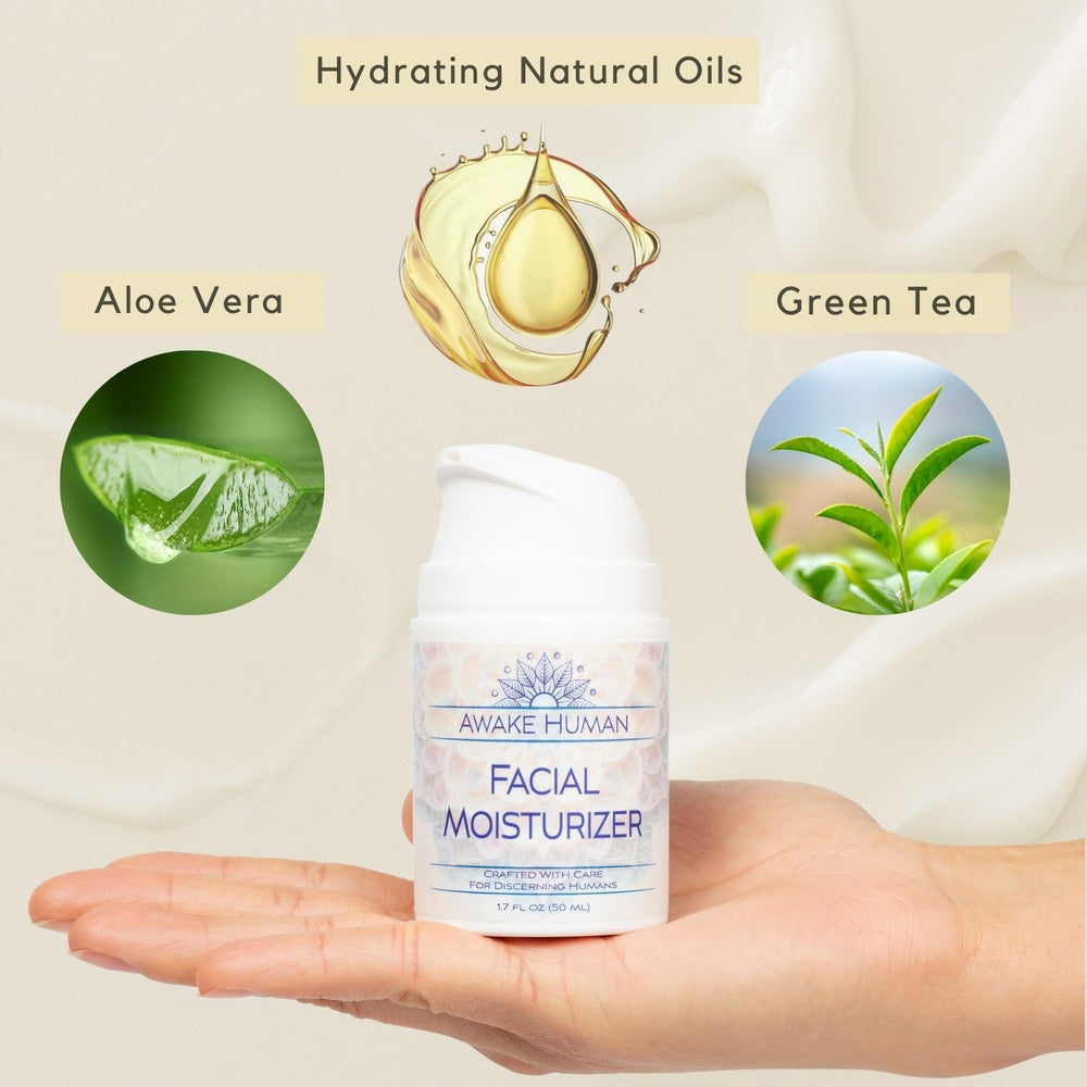 Ingredientes orgánicos Awake Human: aloe vera, té verde y manteca de karité