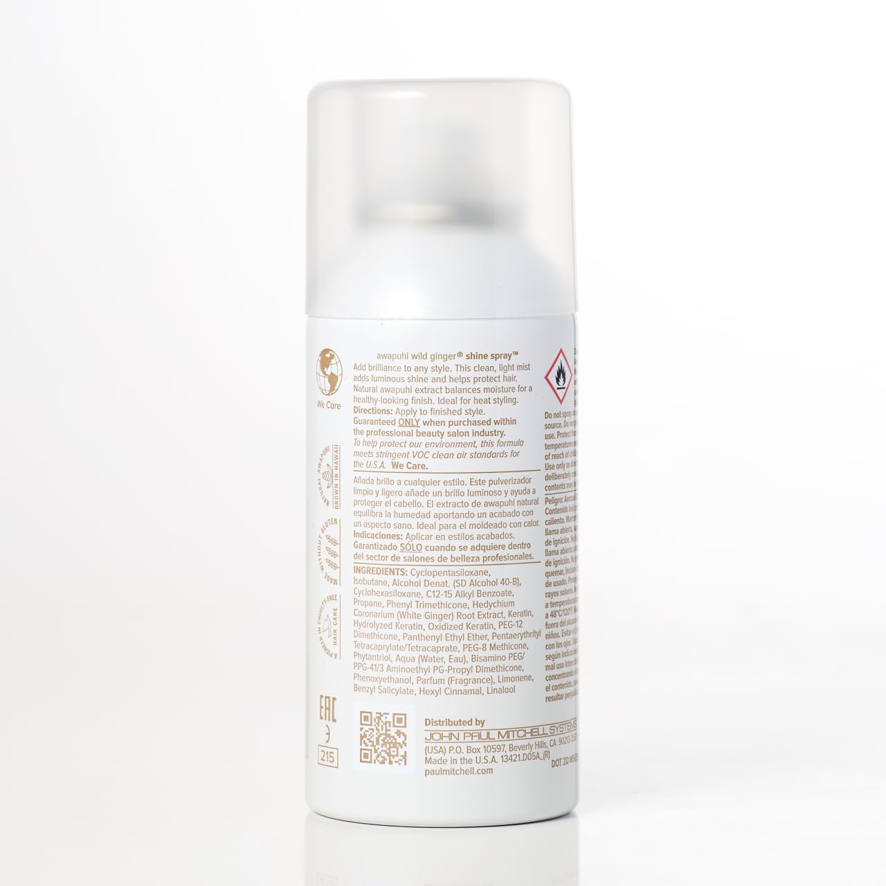 Envase reciclado de Awapuhi Wild Ginger pulverizador de brillo con 25% PCR.
