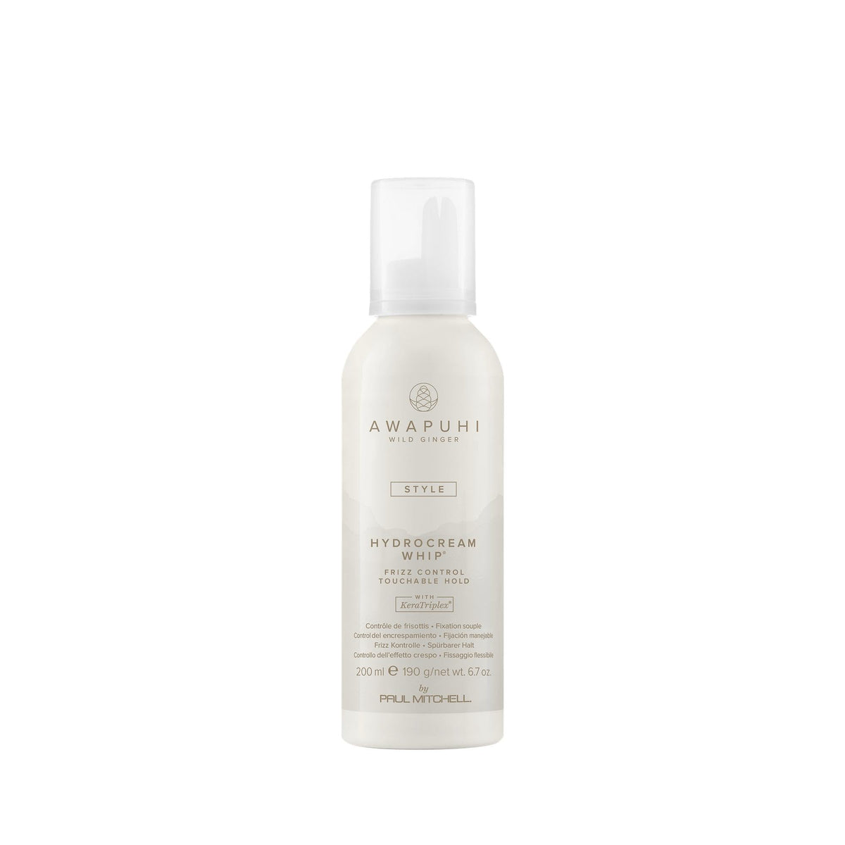 Flacon Mousse HydroCrème Awapuhi Wild Ginger prêt à styliser les cheveux