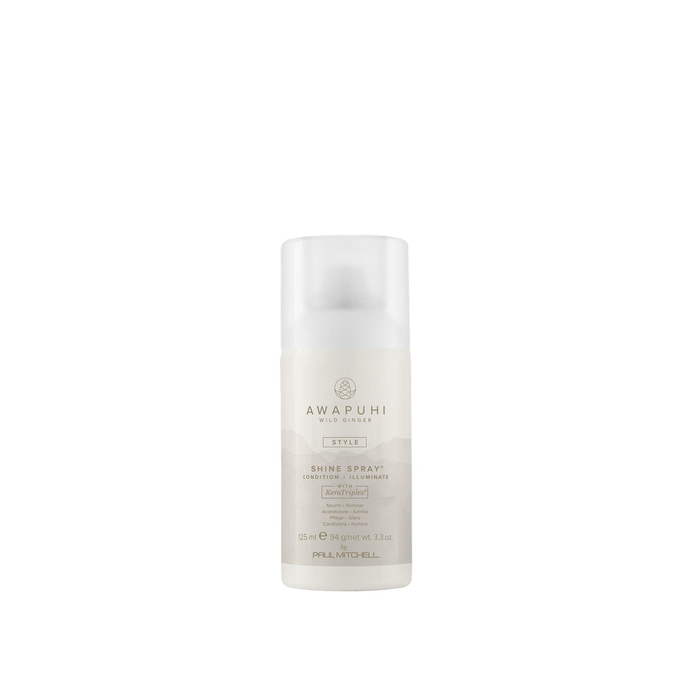 Awapuhi Wild Ginger pulverizador de brillo—botella visible, brillo ligero para todo tipo de cabello.