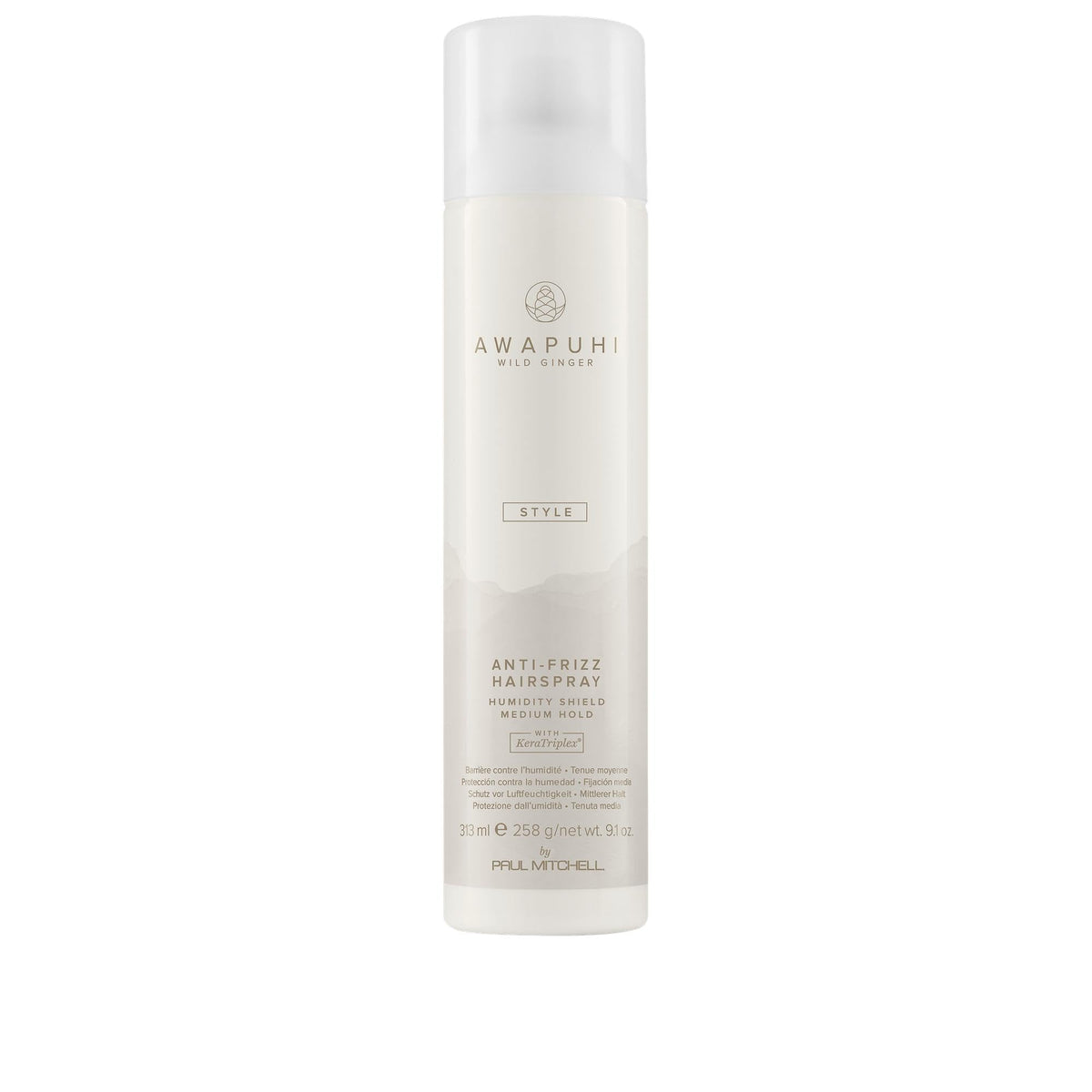Awapuhi Wild Ginger spray antifrizz: botella que protege contra el frizz.