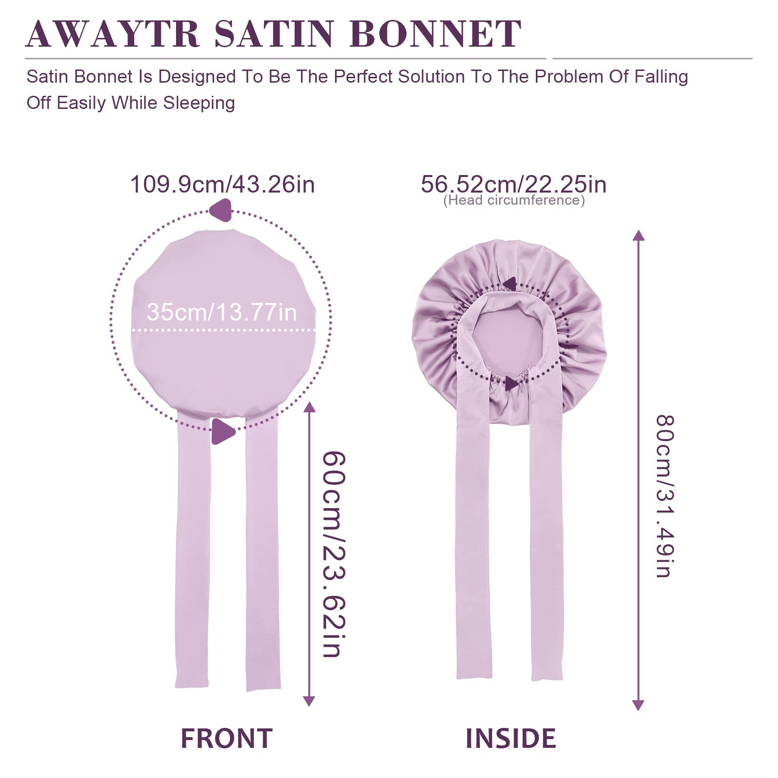 AWAYTR bonete satin banda ancha: tela transpirable para noches frescas