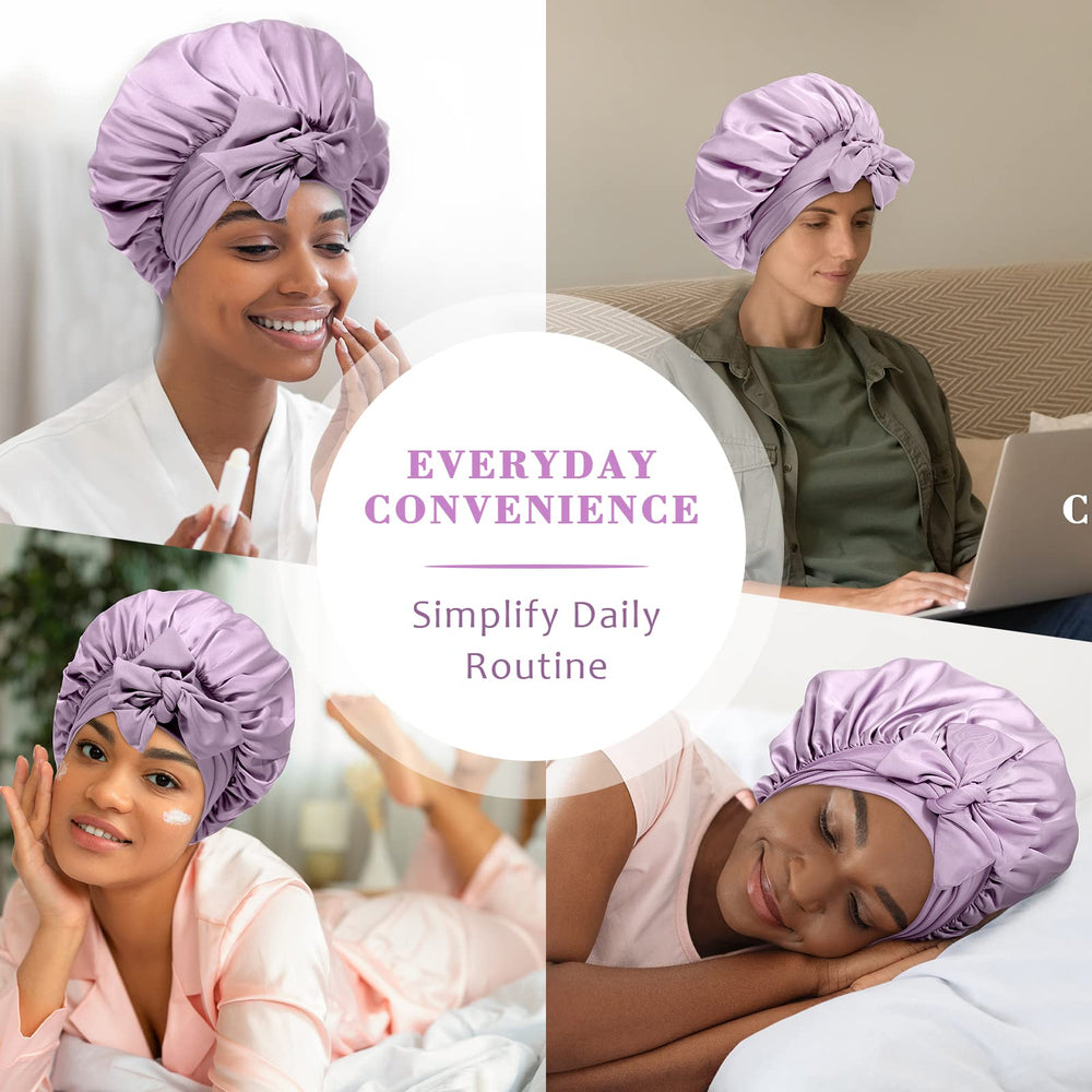 AWAYTR bonete satin banda ancha: protege el cabello manteniendo la humedad