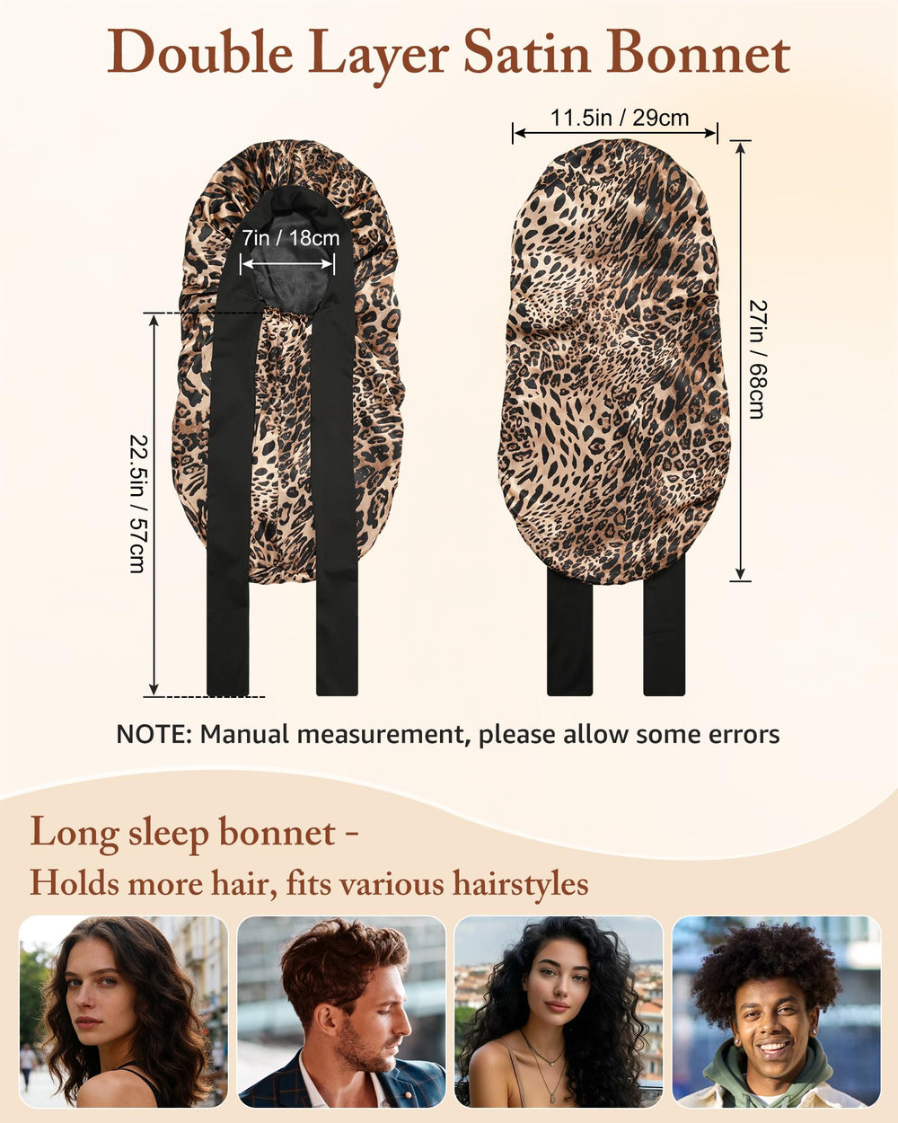 Bonete AWAYTR satin-uso diario para cuidado del cabello y comodidad