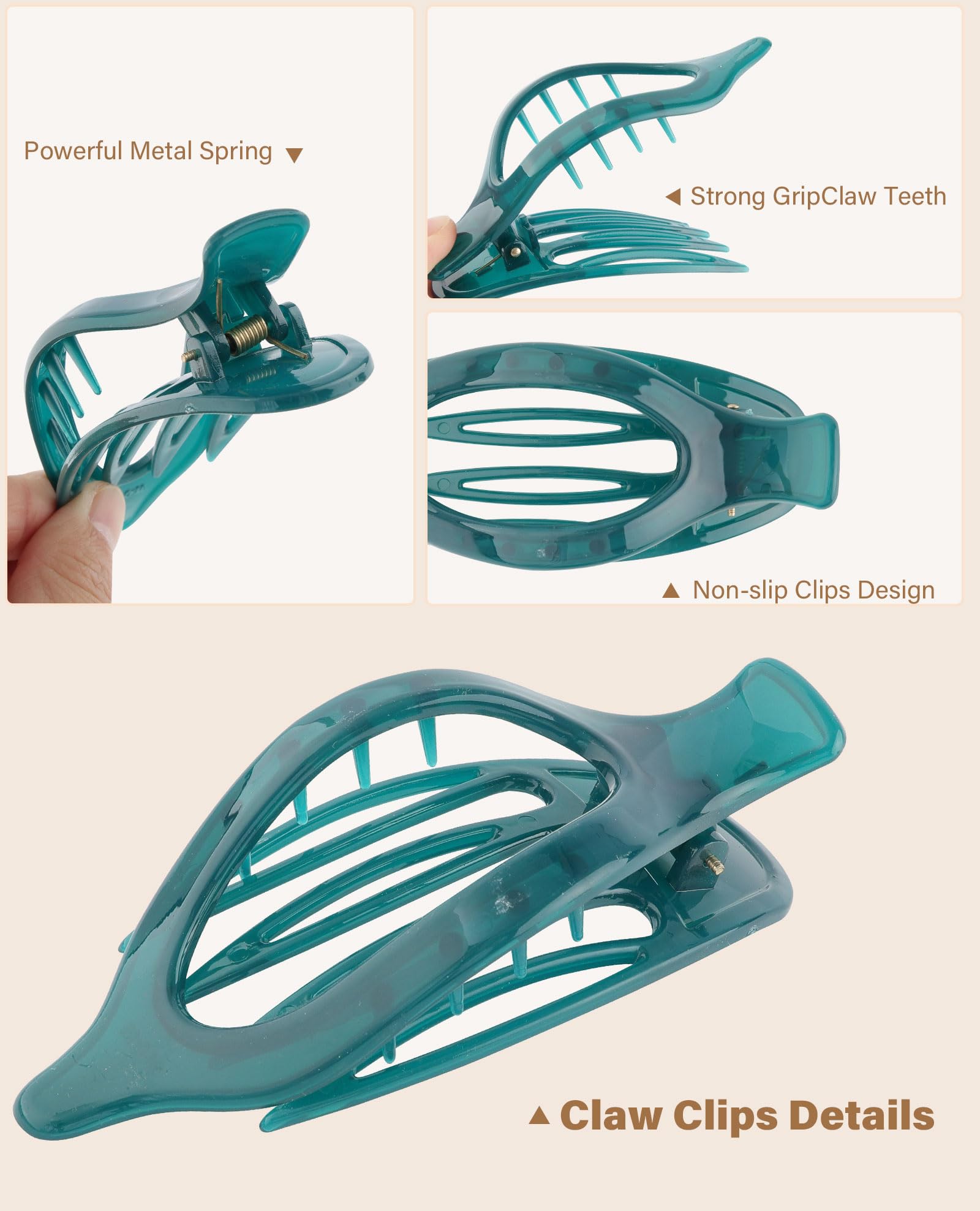  AWAYTR clip plano de agarre firme, funciona en mechones largos o cortos
