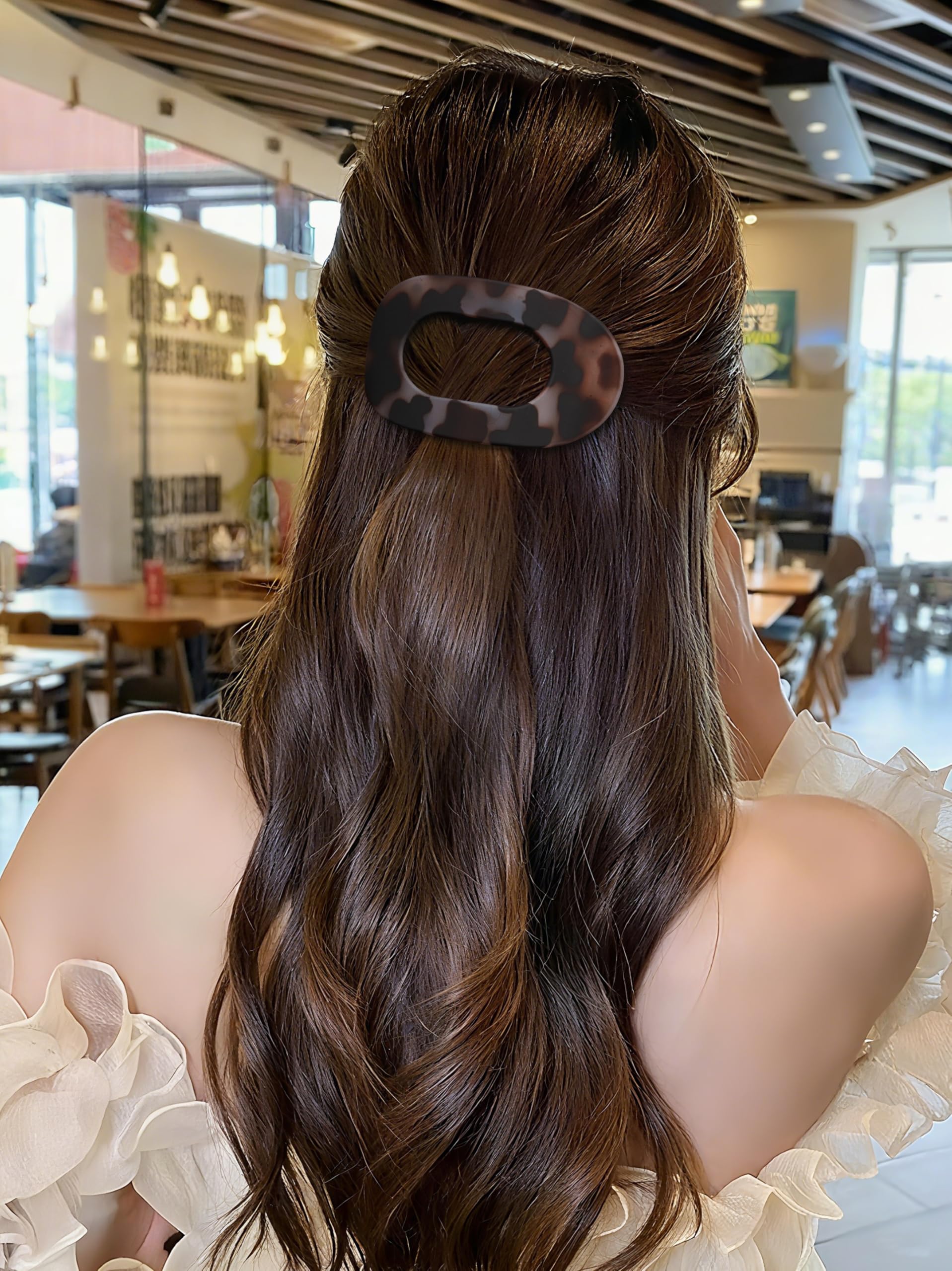 AWAYTR clip Plano Leopardo: tamaño grande para cabello medio a grueso.