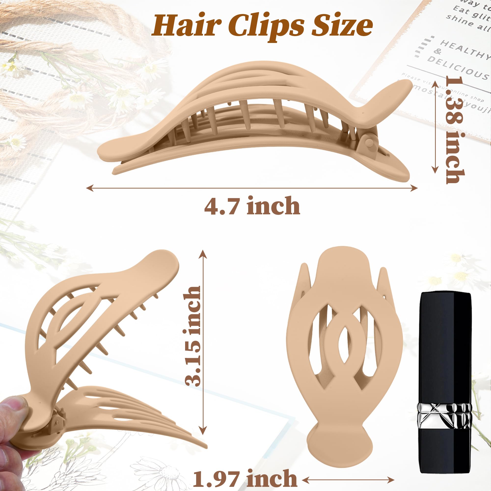 AWAYTR pinza cabello plano grande, diseño liviano para uso prolongado