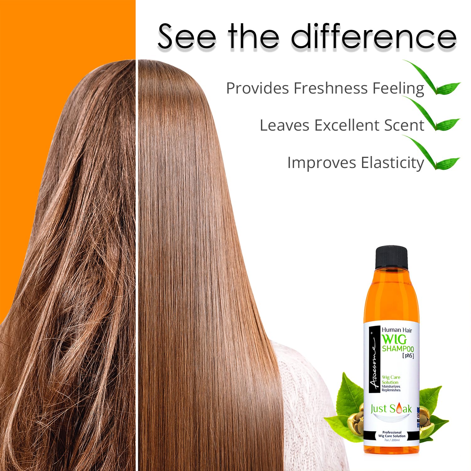 Shampoo Awesome para pelucas: cuidado diario ayuda a mantener la vida útil de la peluca.