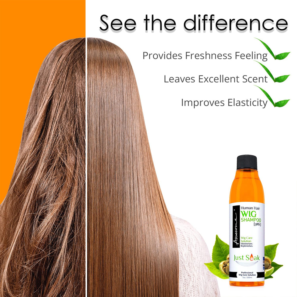 Shampoo Awesome para pelucas: cuidado diario ayuda a mantener la vida útil de la peluca.