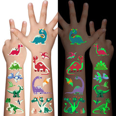 Tatuajes AWINMAY dinosaurio tiranosaurio rex luminosos para fiestas infantiles