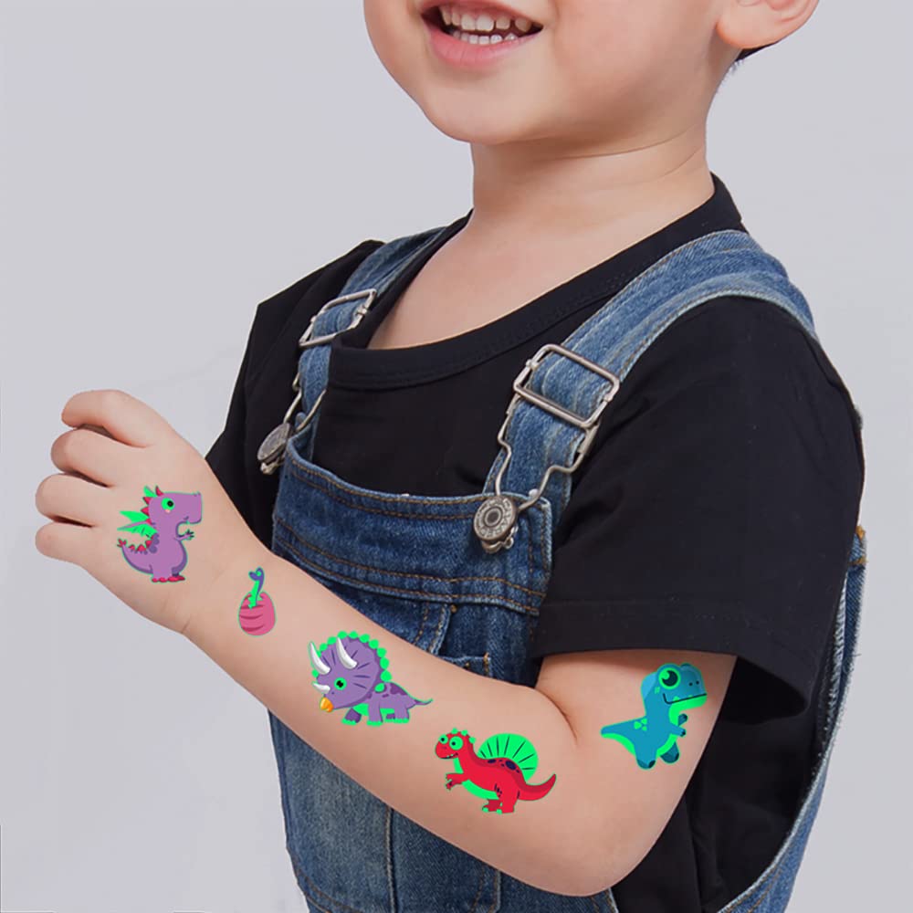 Tatuajes AWINMAY dinosaurio triceratops luminosos para juegos de roles