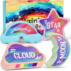 AWKUWA bomba arcoíris estrella para baño, color vibrante y experiencia sensorial divertida
