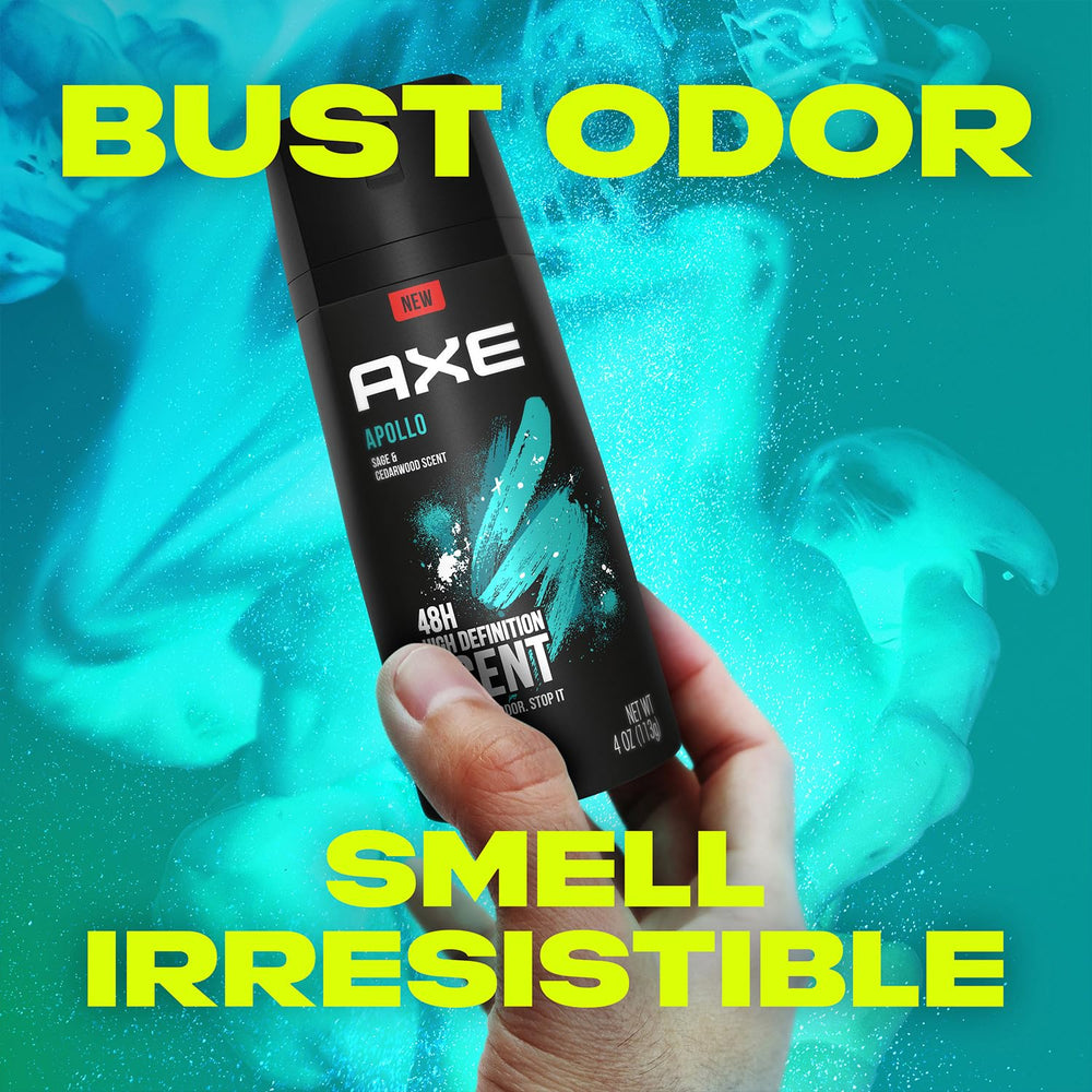 AXE Apollo desodorante frente del envase, facilita reconocer la fragancia.
