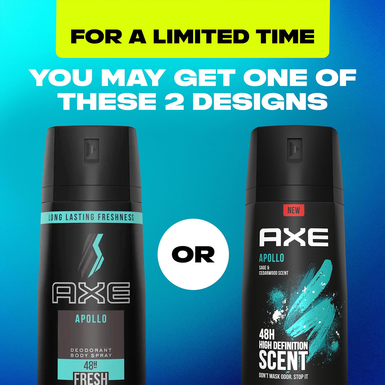 AXE Apollo desodorante notas de salvia y cedro.