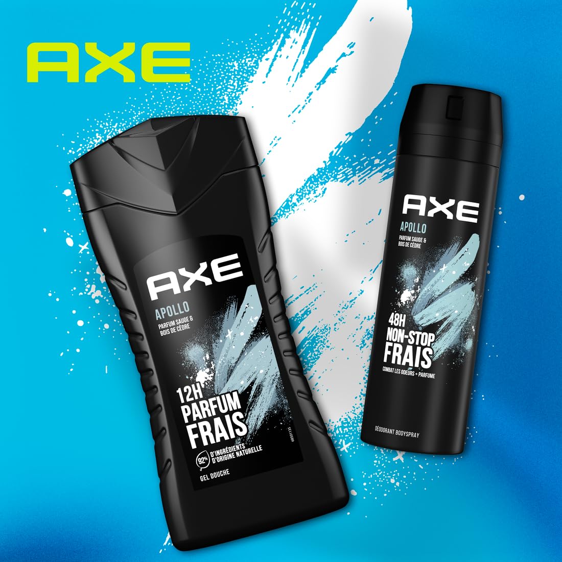 AXE Apollo gel de ducha, aplicación en la mano libera fragancia masculina para despertar la mañana.