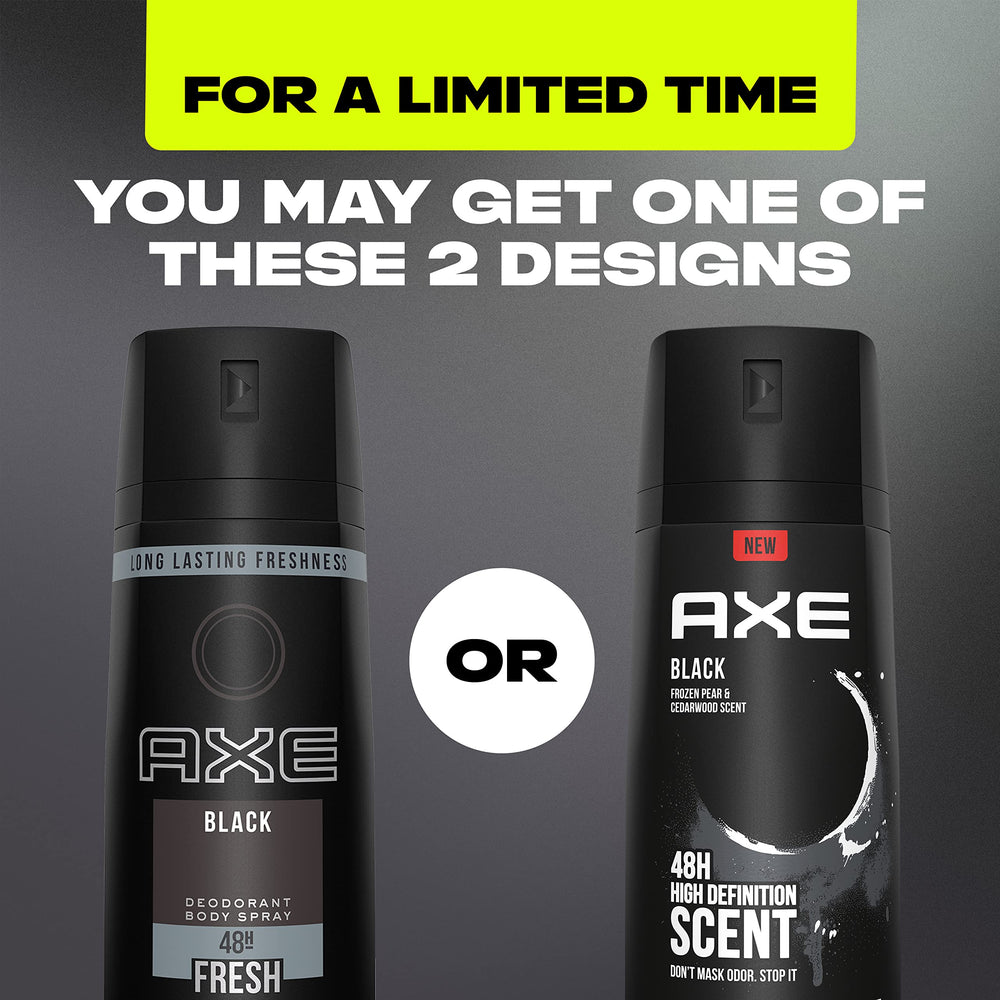 Desodorante AXE Black sin aluminio en spray.