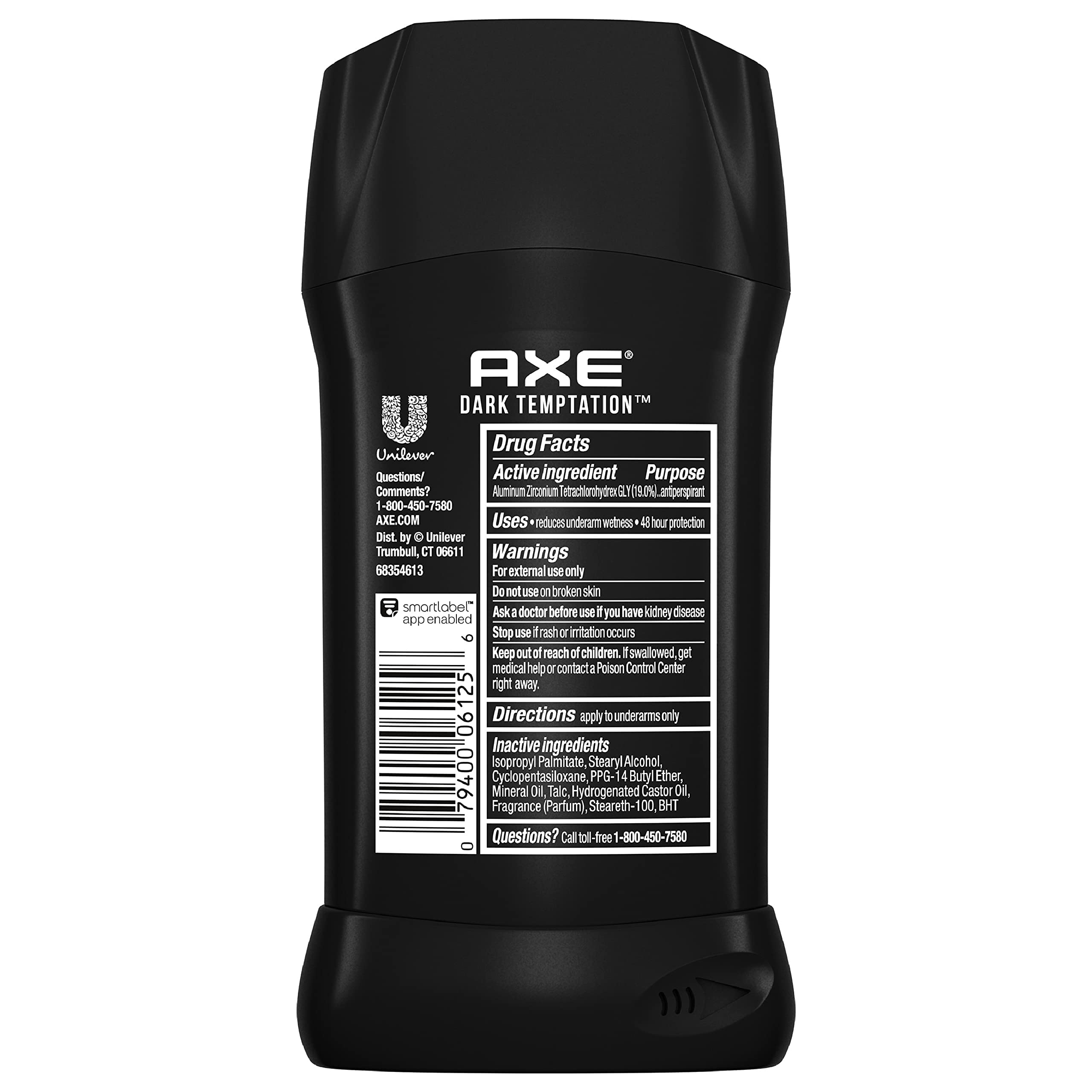 AXE Dark Temptation fragancia sutil y dulce para uso diario.