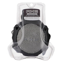 AXE Detallador de ducha de dos caras gris para exfoliar y limpiar con suavidad.