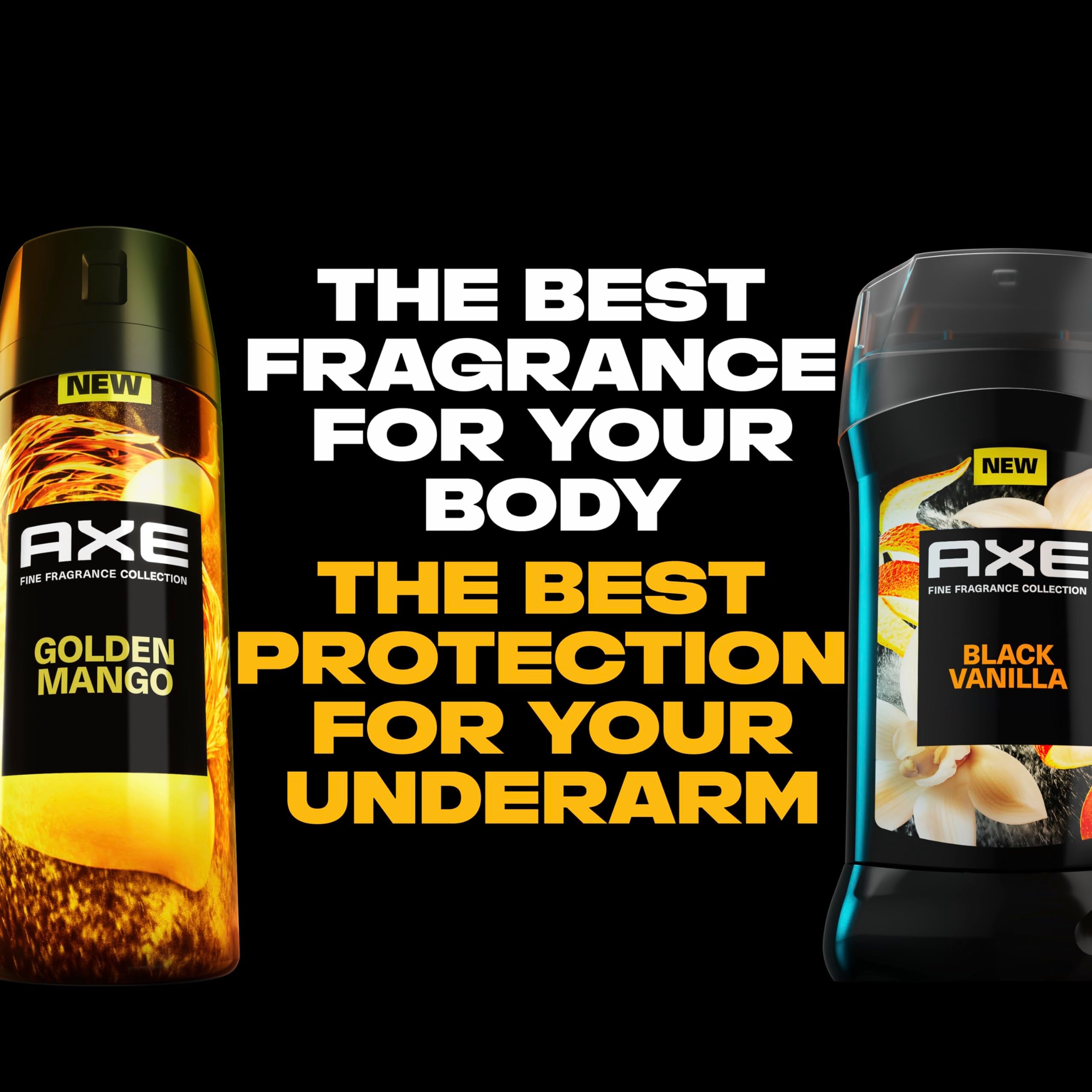 AXE Golden Mango, design premium évoquant le luxe discret.