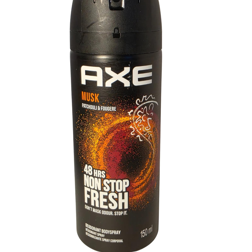 AXE Musk Deodorant Spray bottle delivers all day freshness for daily wear.