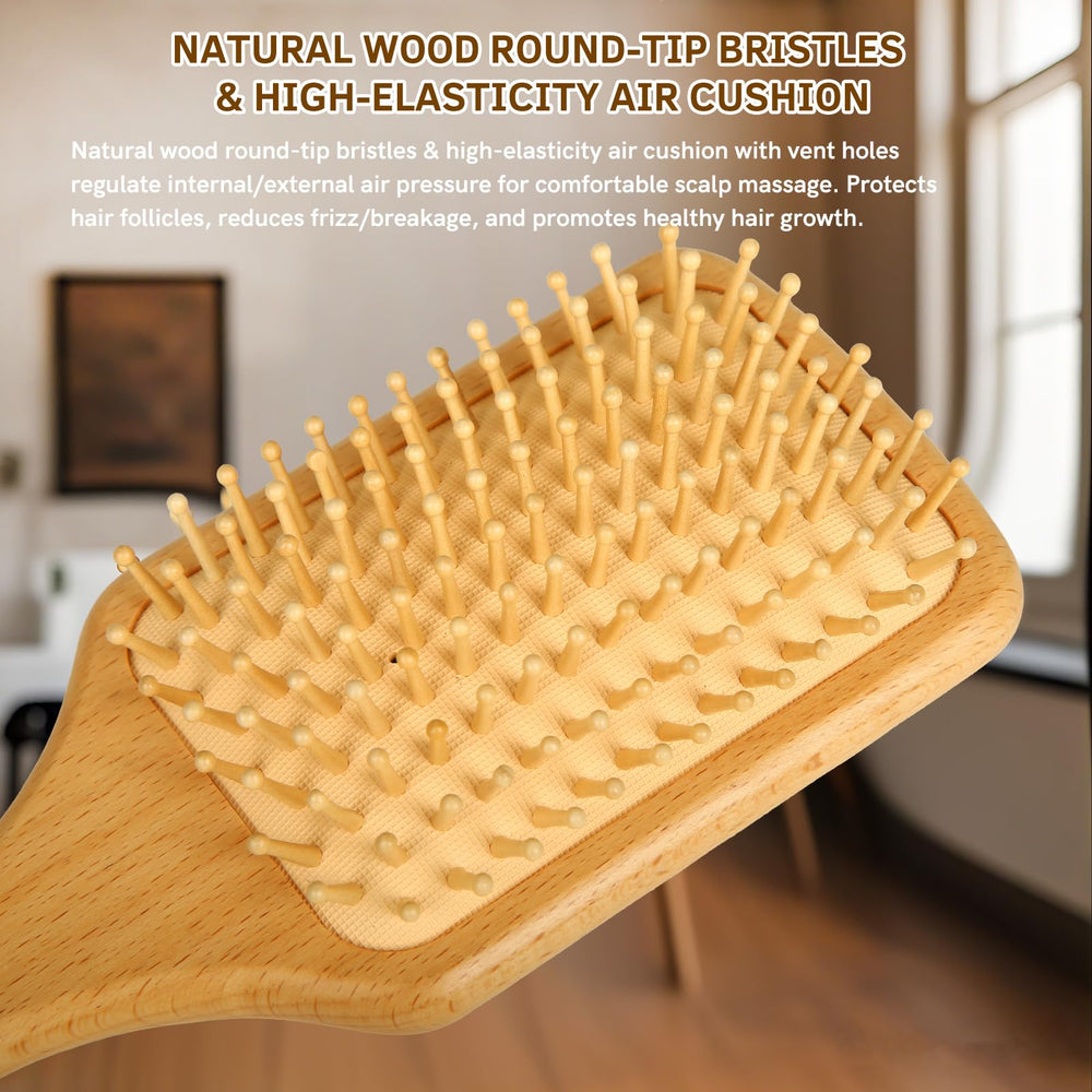 AYCBNB cepillo de madera apto para todo tipo de cabello.