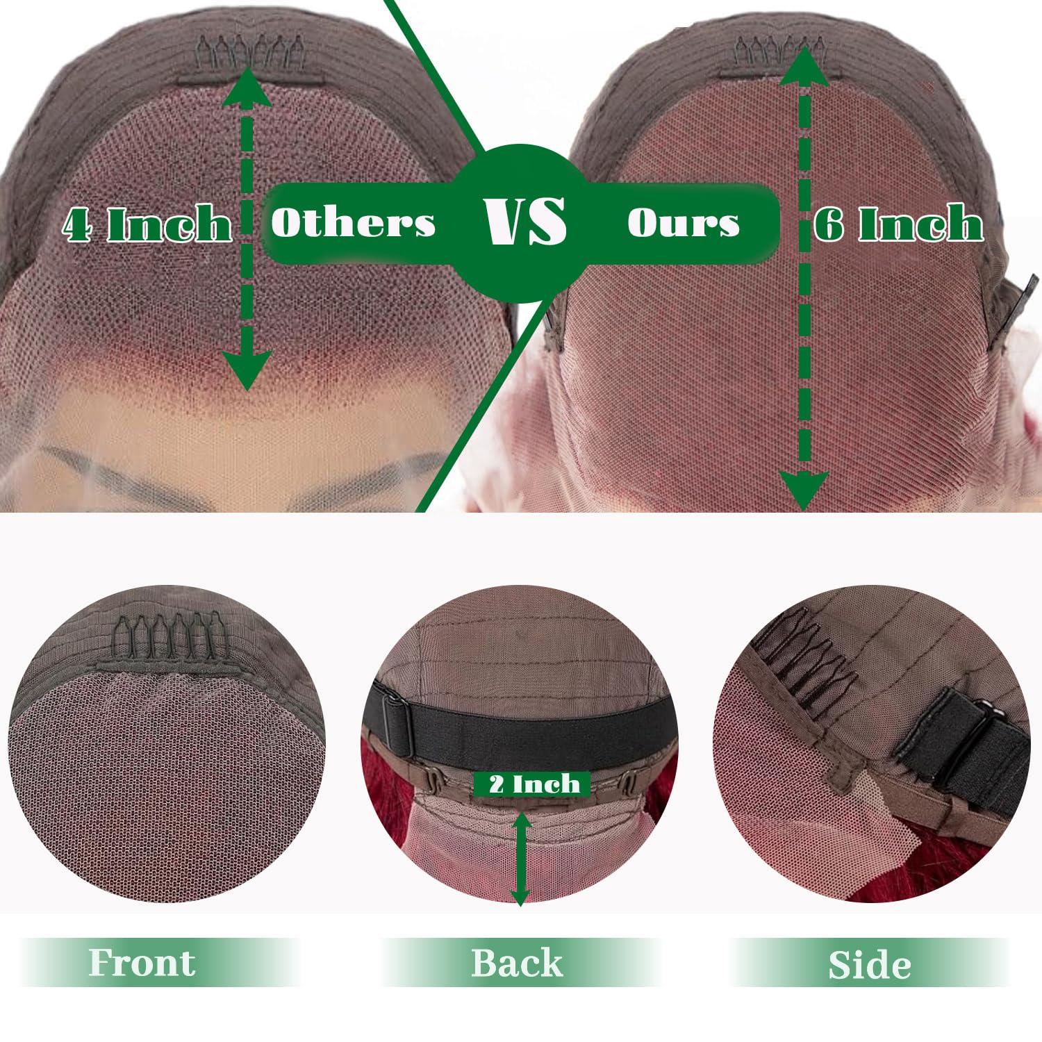 AYNISS V WIGS frente predespuntado para inicio natural.