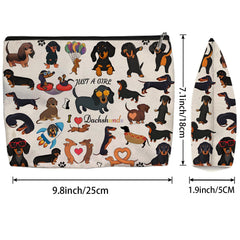 Aypvora bolsa maquillaje dachshund, forro interior que protege los cosméticos durante desplazamientos.