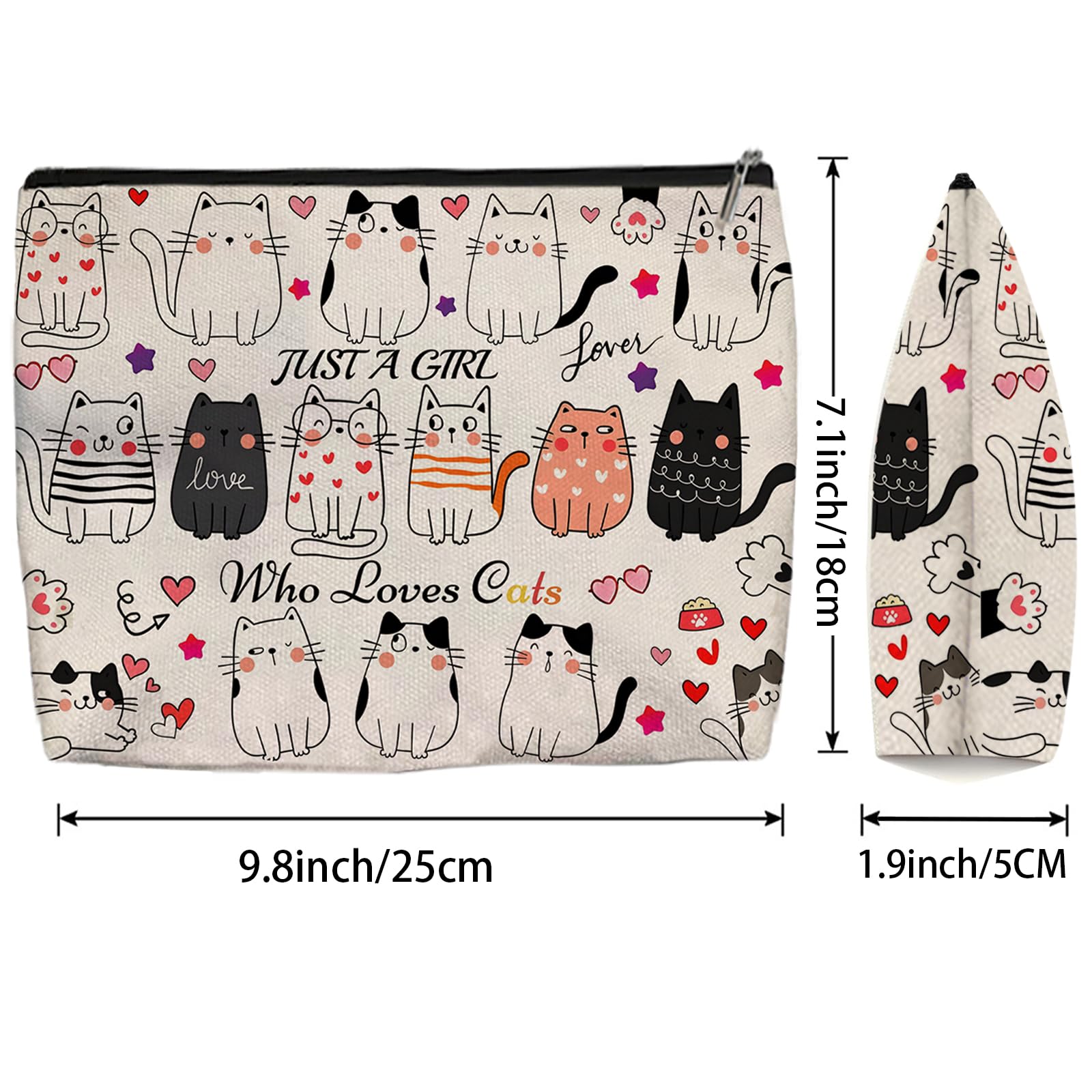 Aypvora bolsa maquillaje gato patrones doble caras, diseño vibrante para viajes.