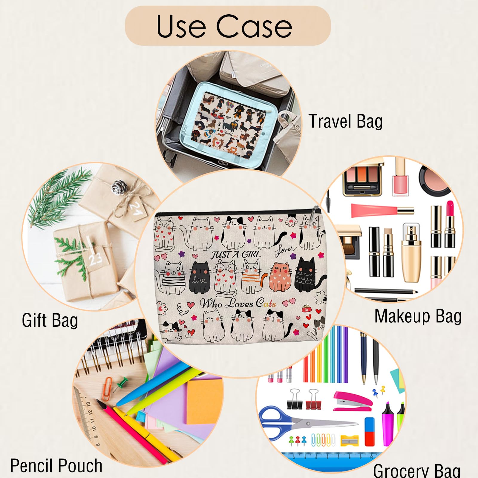 Aypvora bolsa maquillaje tamaño 24x18 cm, espaciosa para pinceles y cosméticos.
