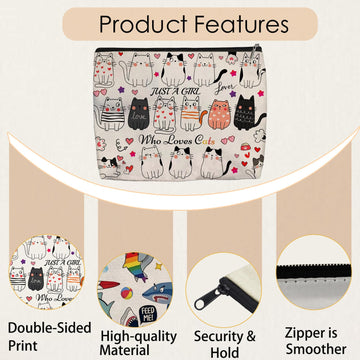 Aypvora bolsa maquillaje gato uso diario, diseño divertido para cualquier ocasión.
