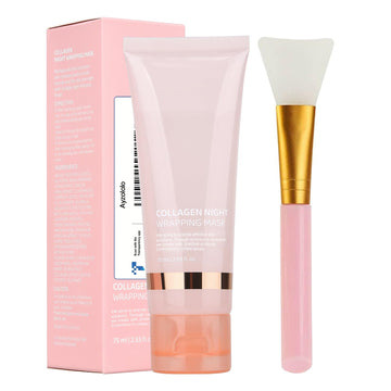 Ayzololo Colageno Noche Envoltura Mascara con aplicador para nutrición nocturna.