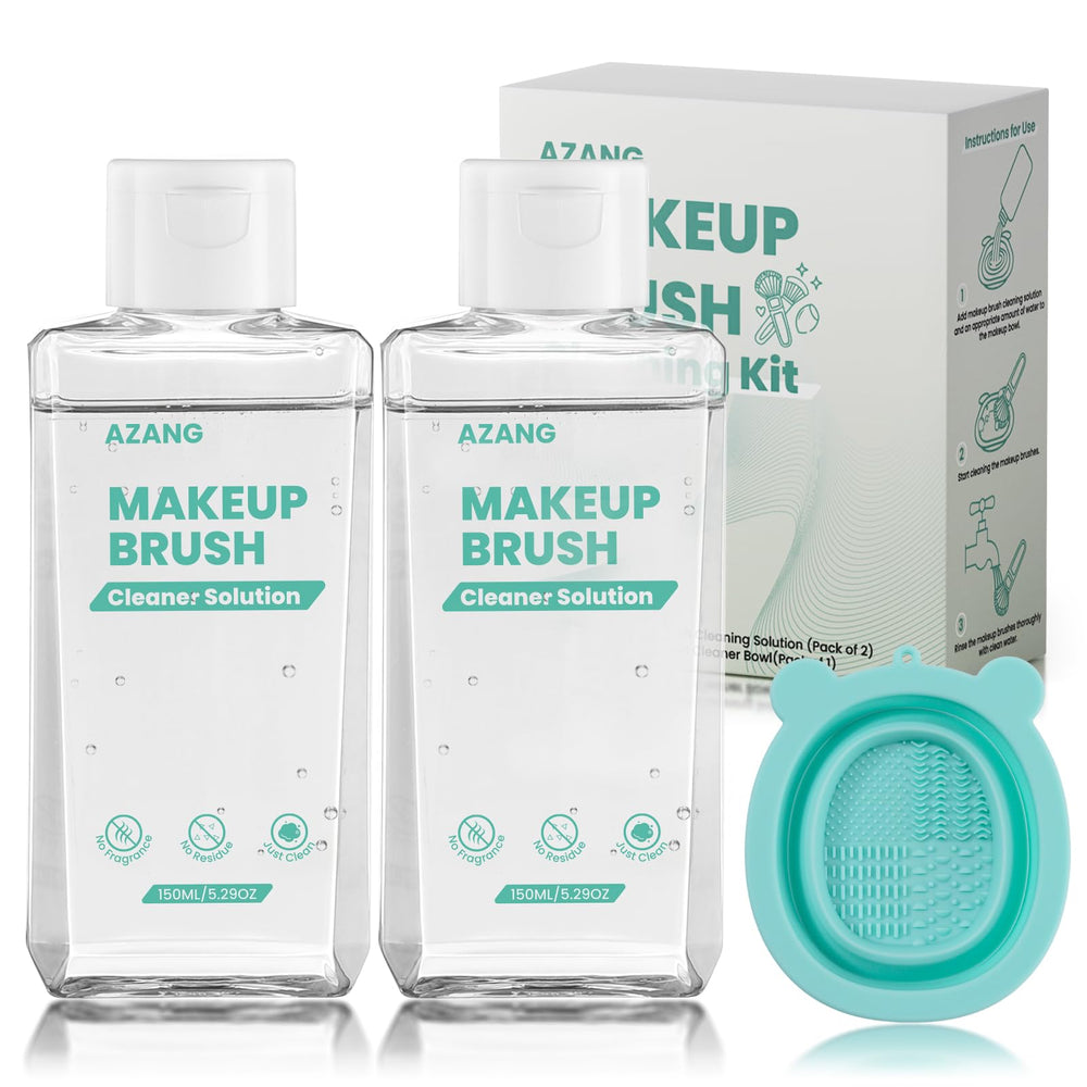 Azang limpiador de pinceles: botella de 300 ml para limpieza rápida de maquillaje.