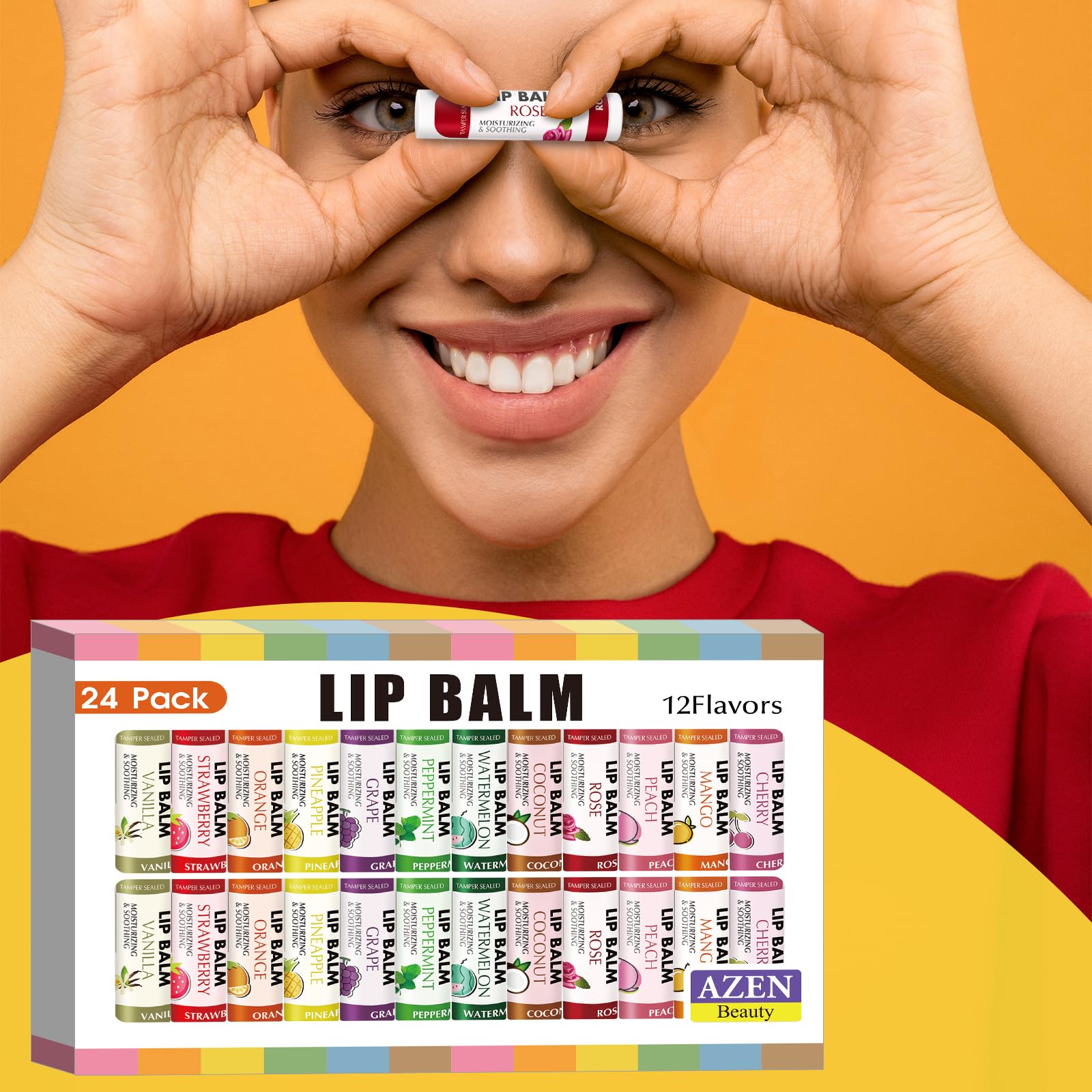 AZEN bálsamo labial sabor frambuesa para un toque fresco.