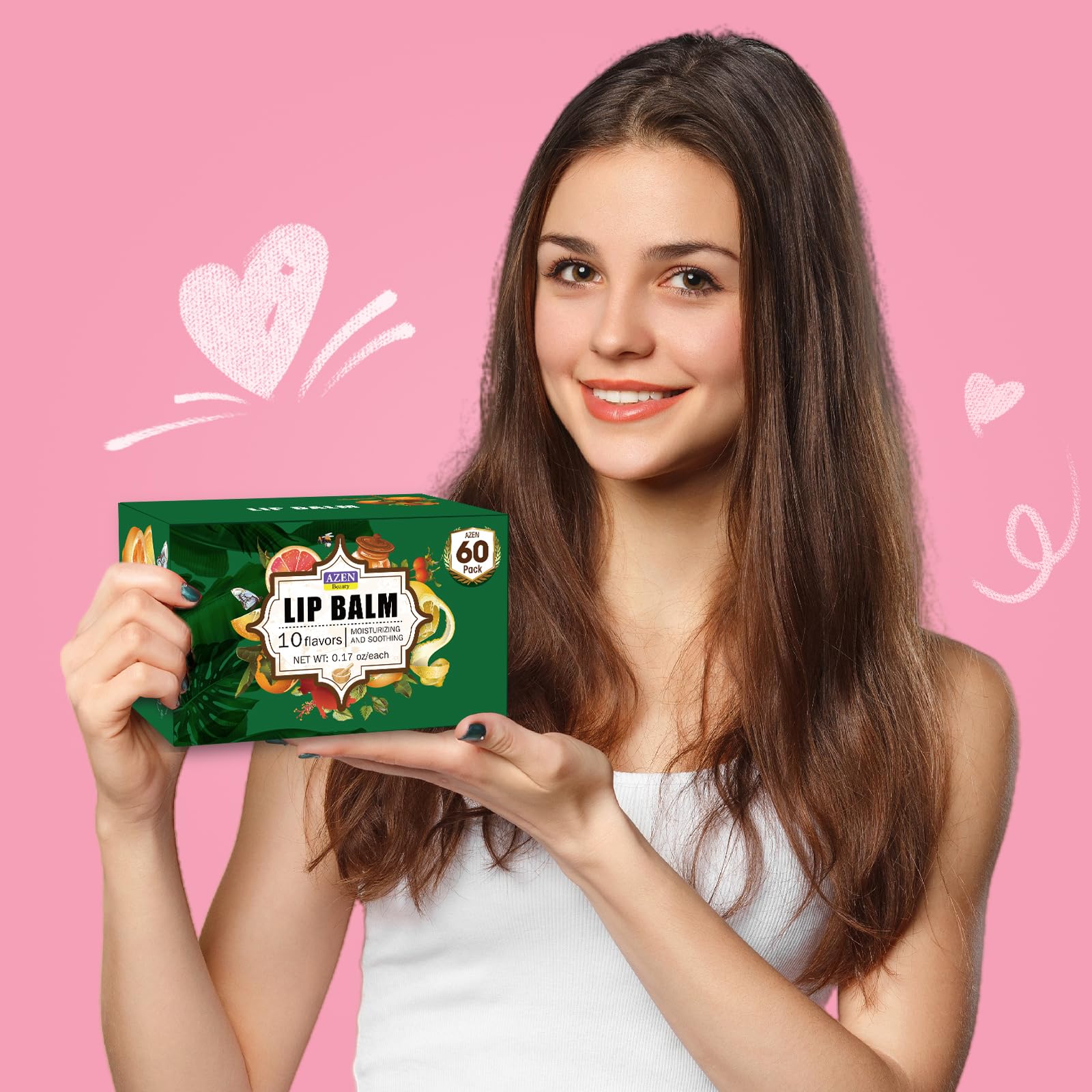 AZEN Baume à Lèvres saveur rose — soin apaisant et parfum floral.