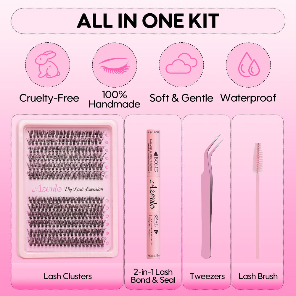 Azenlo Kit DIY pestanias lash para uso en casa.
