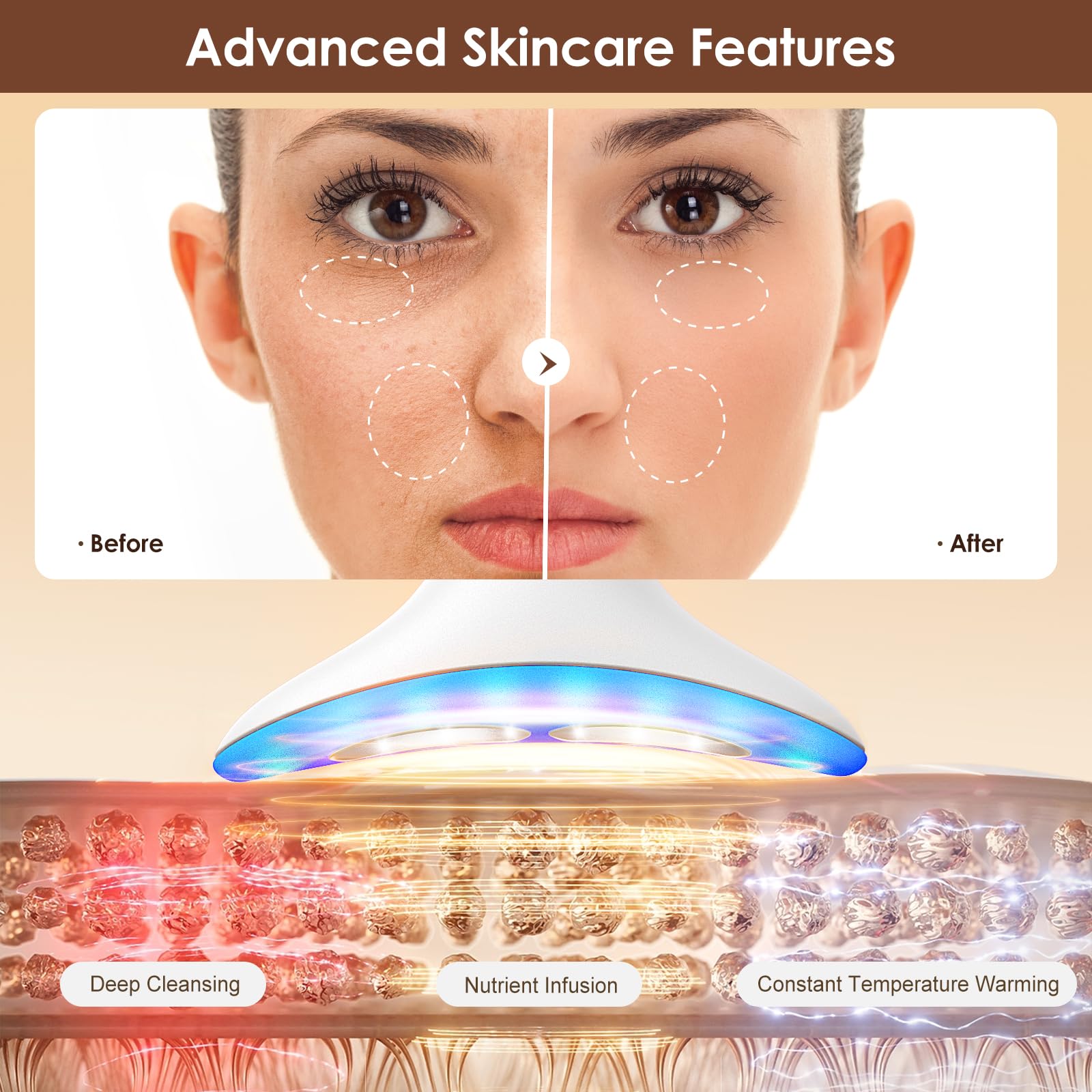 AZMAVO Masajeador Facial Diseño compacto y portátil para el cuidado de la piel.