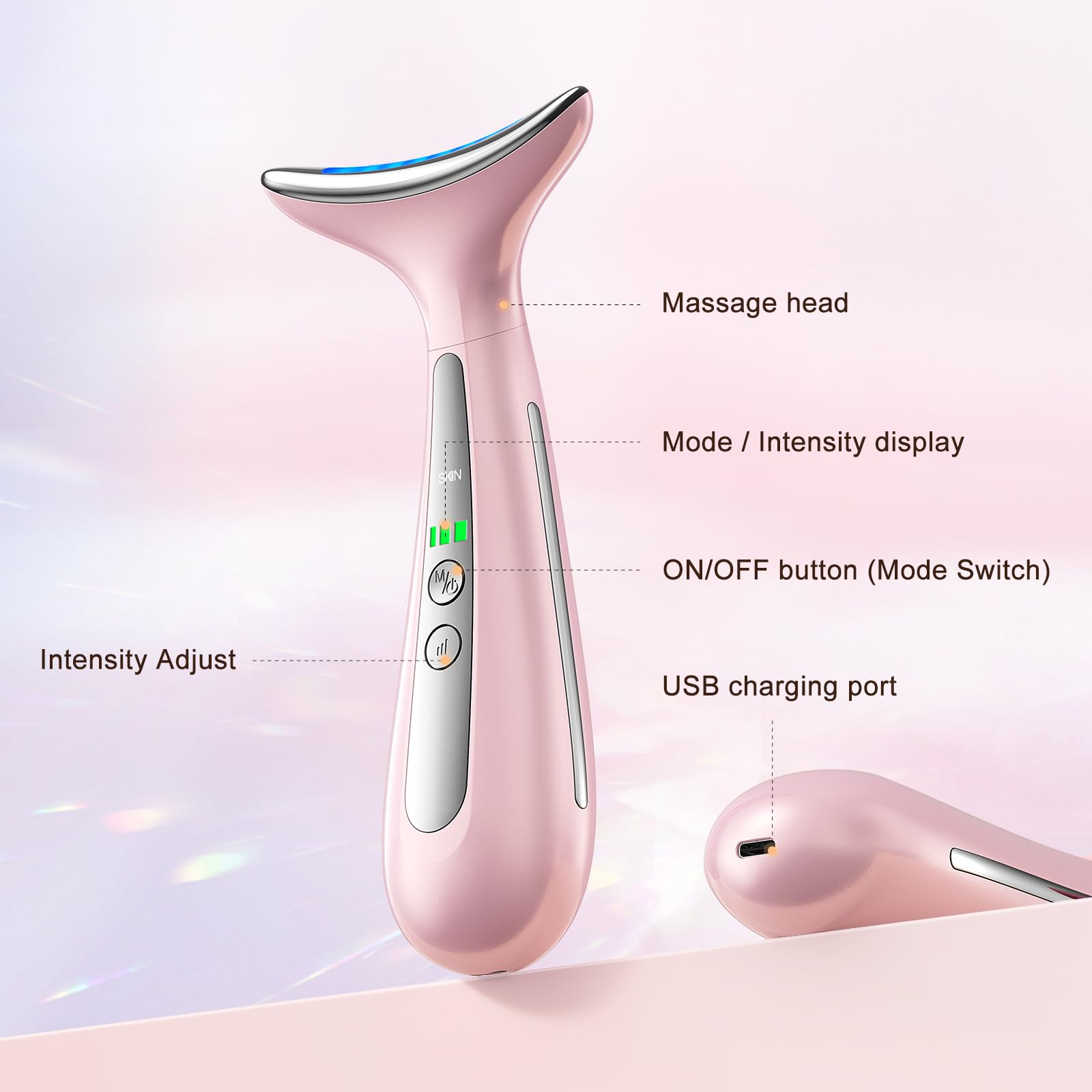 AZMAVO massager portatif rose parfait pour une routine nomade
