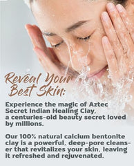 Aplicación suave de la mascarilla de arcilla de Aztec Secret en el rostro