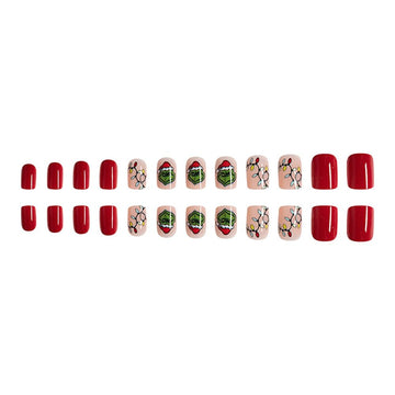 AZTSYT uñas navideñas con farol rojo brillante para ocasiones especiales